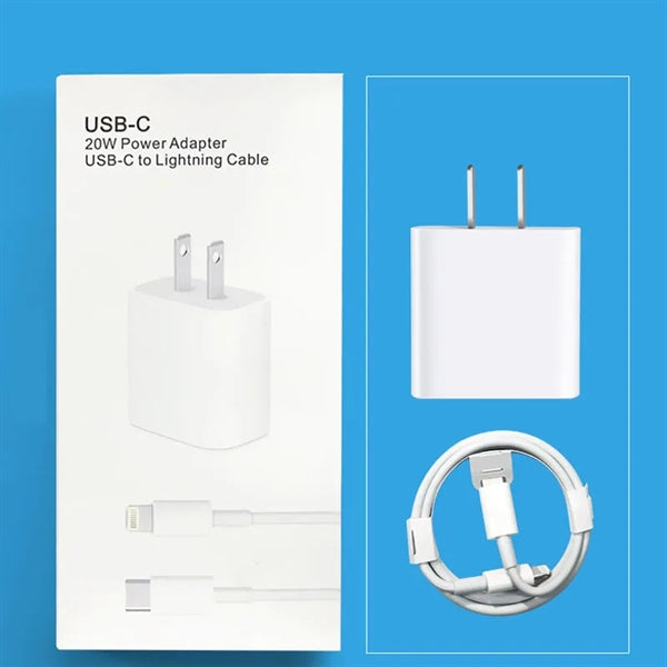 PD20w Fast Charger & USB C to Lighting Cable