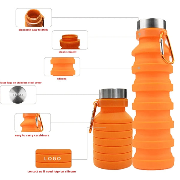 17oz Collapsible Silicone Water Bottle