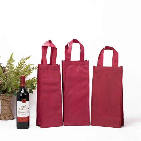 Non Woven Single Bottle Wine Tote Bag