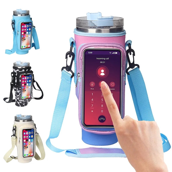 40oz Water Bottle Sleeve With Phone Bag