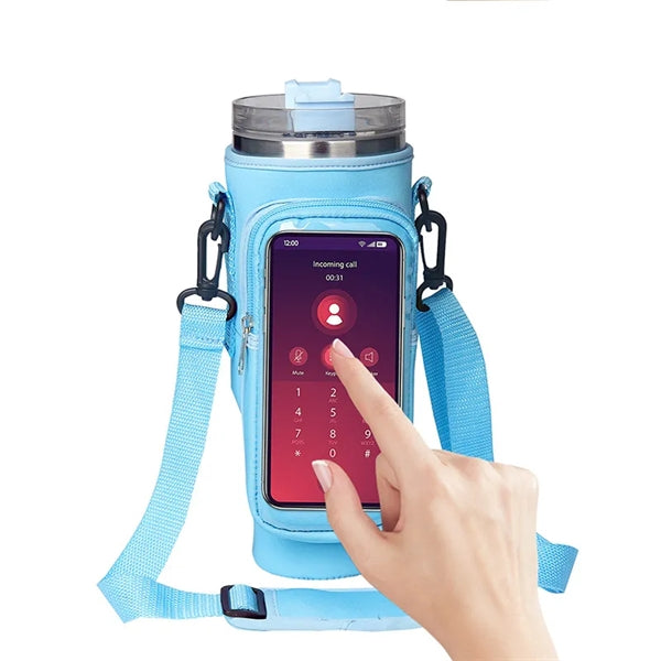 40oz Water Bottle Sleeve With Phone Bag