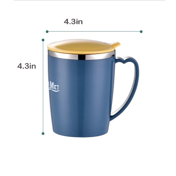 Stainless Steel Insulated Eggshell Mug with Handle and Lid