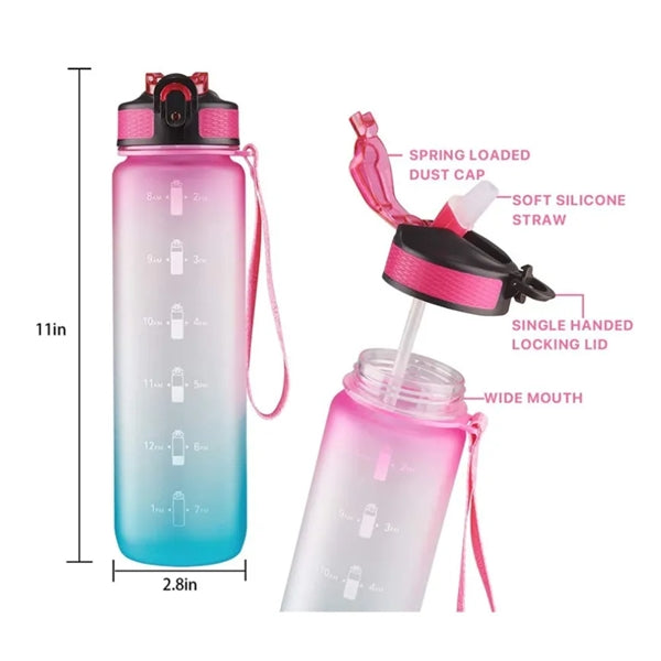 32 oz Water Bottle with Time Marker
