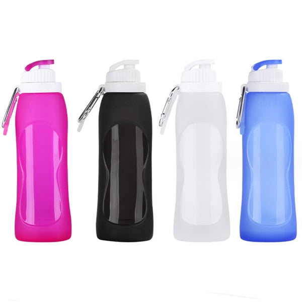 17oz Portable Collapsible Silicone Travel Sport Water Bottle