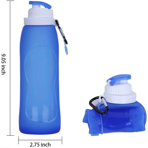 17oz Portable Collapsible Silicone Travel Sport Water Bottle