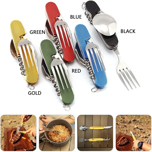 Multifunctional Foldable Knife Fork Spoon