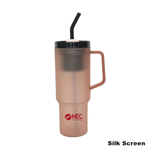 20/40 oz Plastic Tumbler with Handle Straw Lid Tea Infuser