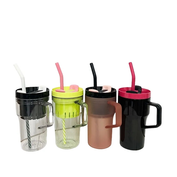 20/40 oz Plastic Tumbler with Handle Straw Lid Tea Infuser