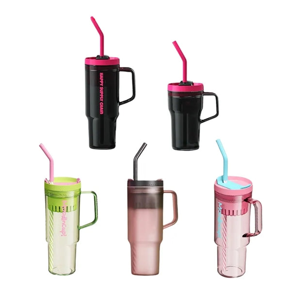 20/40 oz Plastic Tumbler with Handle Straw Lid Tea Infuser