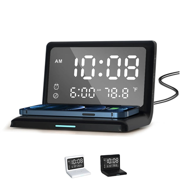 Digital Alarm Clock With Wireless Charging