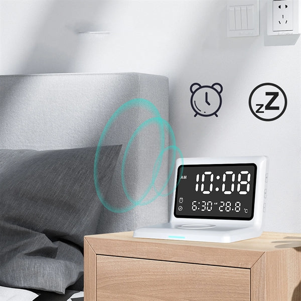 Digital Alarm Clock With Wireless Charging