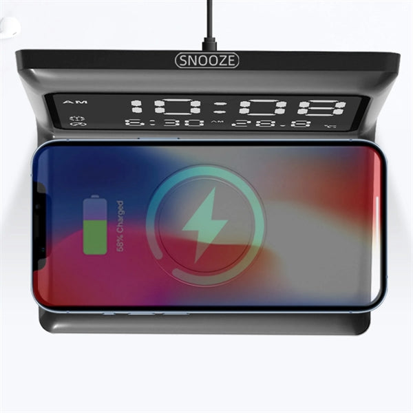 Digital Alarm Clock With Wireless Charging