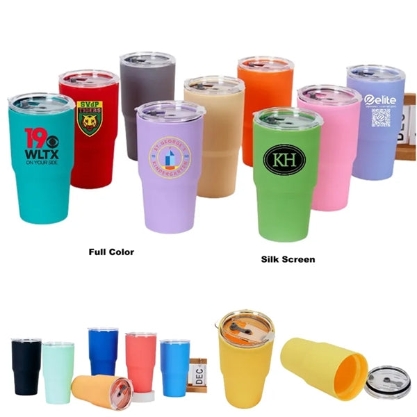 30 oz Insulated Double Wall Travel Plastic Straw Tumblers