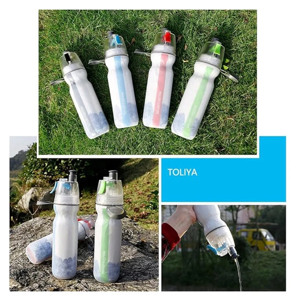Sports Misting Water Bottle 2 In 1 Sip Cup