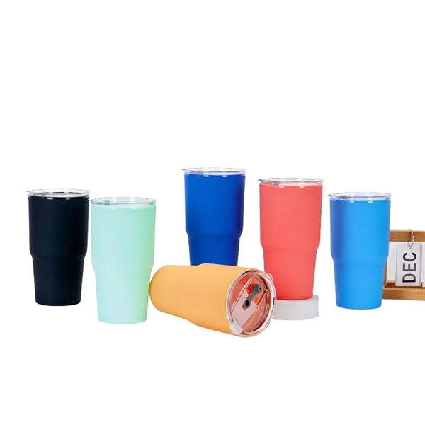 30 oz Insulated Double Wall Travel Plastic Straw Tumblers