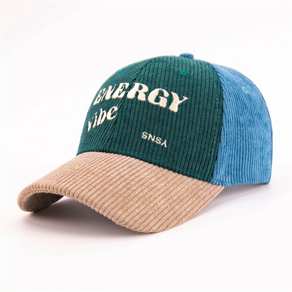 Structured Corduroy Curved Bill Snapback Baseball Cap