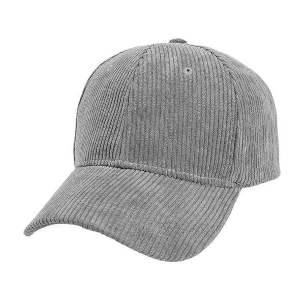 Structured Corduroy Curved Bill Snapback Baseball Cap
