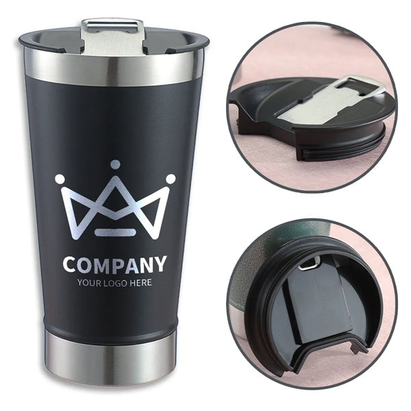 Stainless Steel Insulated Beer Ice Cup with Bottle Opener