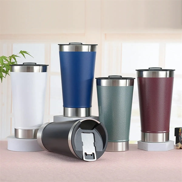 Stainless Steel Insulated Beer Ice Cup with Bottle Opener