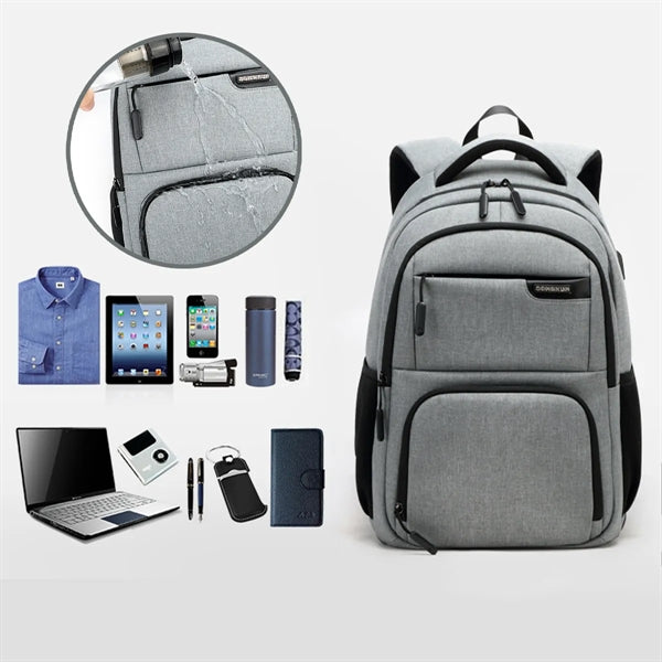 Waterproof Casual Laptop Backpack with USB Charging Port