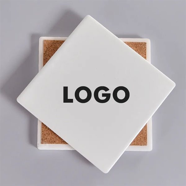 Round Ceramic Coaster with Cork Backing