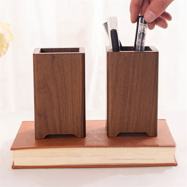 Wood Pen And Pencil Holder For Desk