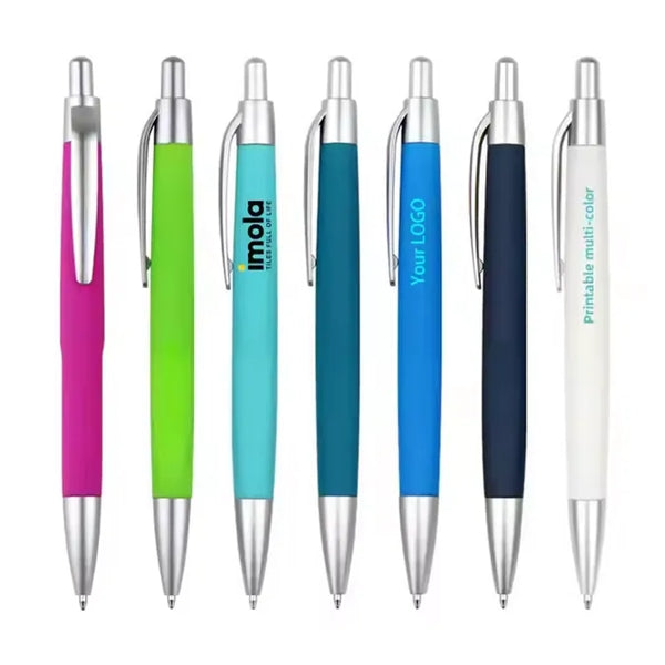 Plastic Rubber Coated Ballpoint Pen