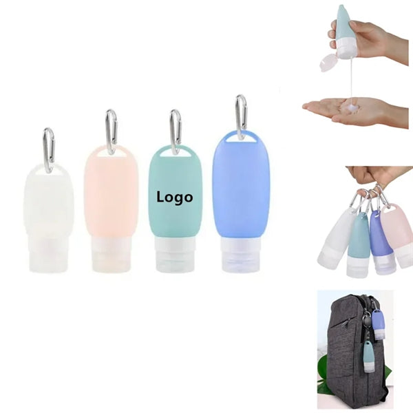 2oz Leakproof Silicone Travel Toiletry Bottle with Clip