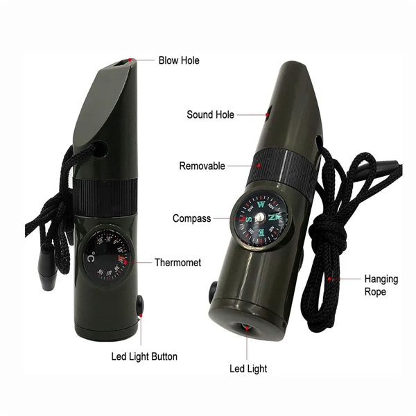Portable Multi Function Survival Whistle with Compass