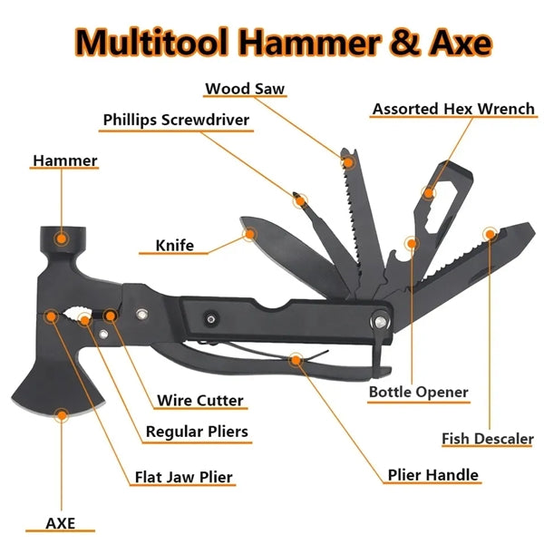 14 in 1 Multitool Hammer Axe