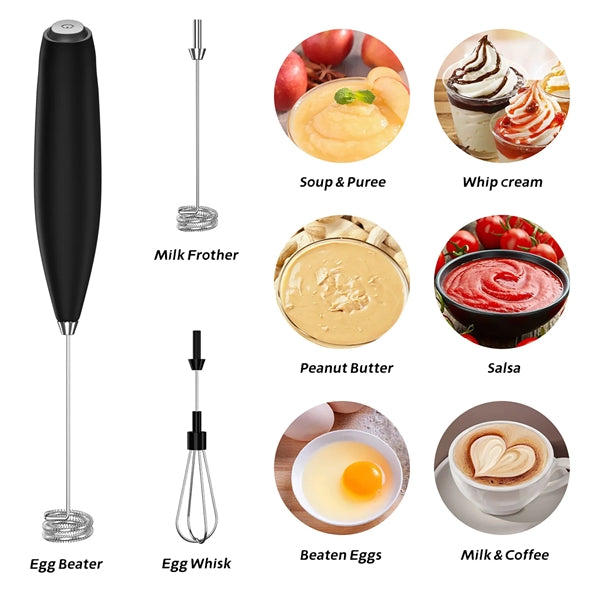 Double Whisk Electric Milk Frother