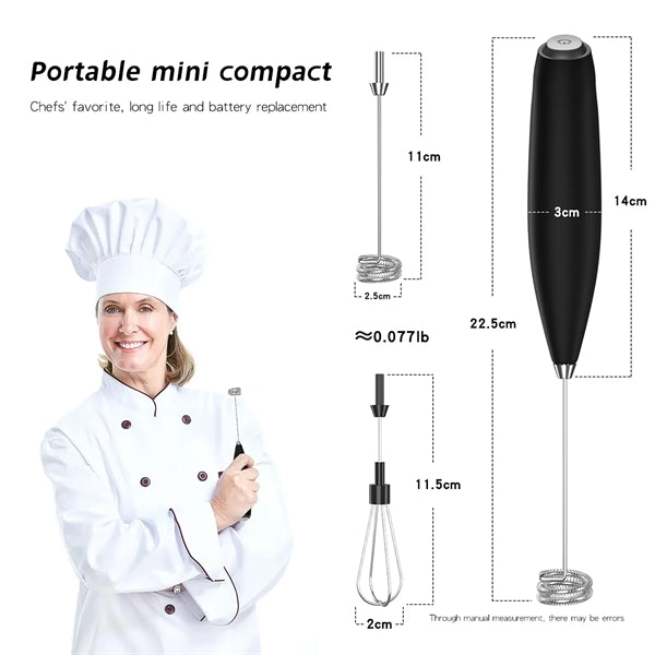 Double Whisk Electric Milk Frother
