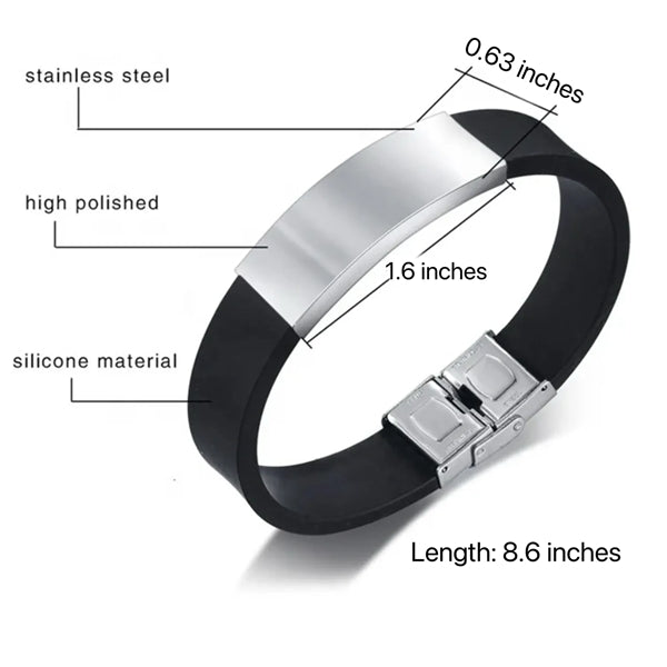 Silicone Band Medical Alert Bracelet