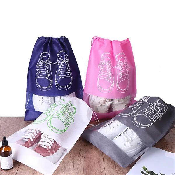 Convenient Travel Non-woven Drawstring Shoe Bag