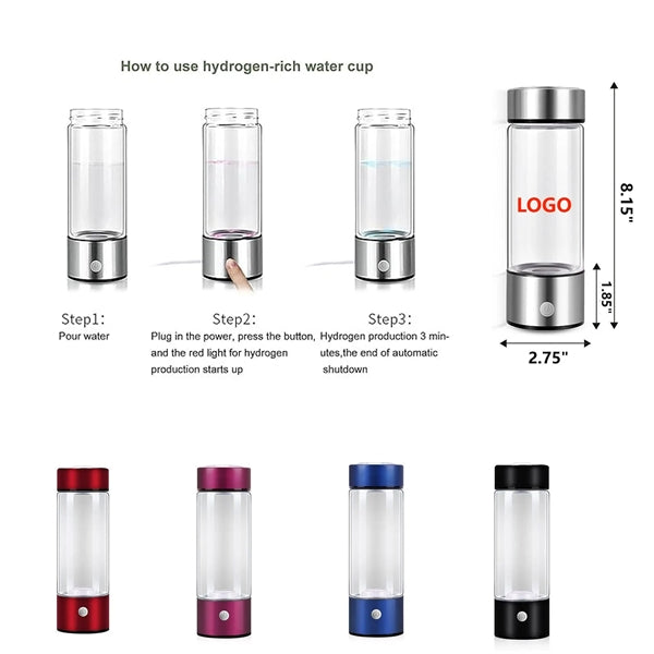 15oz Portable Hydrogen Water Generator Bottle