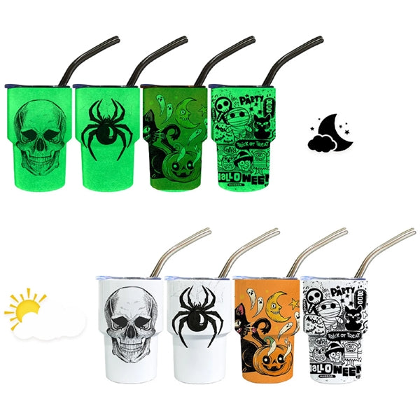 2 oz Double Wall Mini White Sublimation Glowing Tumbler