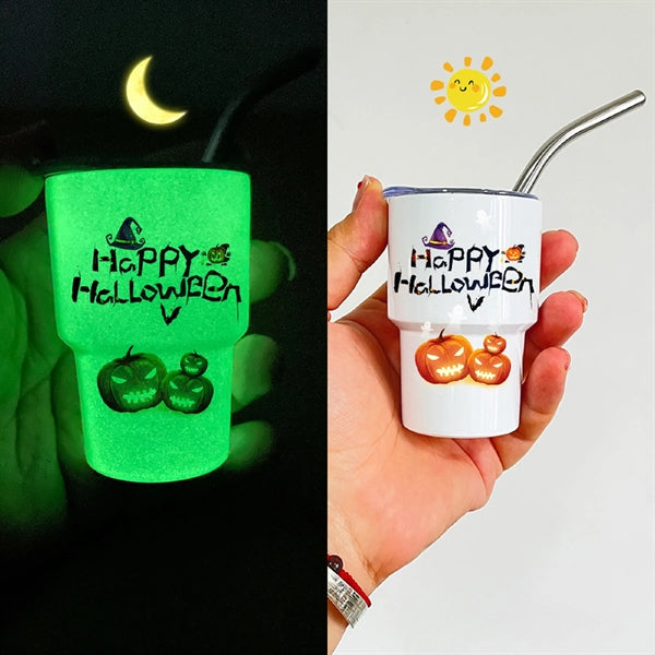 2 oz Double Wall Mini White Sublimation Glowing Tumbler