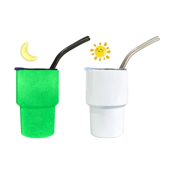 2 oz Double Wall Mini White Sublimation Glowing Tumbler