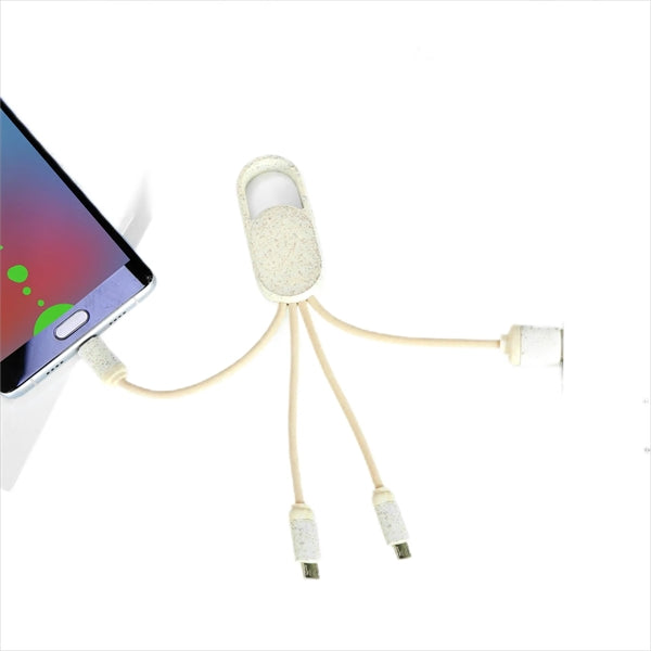 Eco-friendly 3-In-1 Charging Buddy With Key Chain