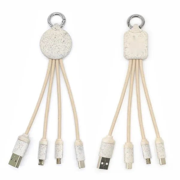 Eco-friendly 3-In-1 Charging Buddy With Key Chain