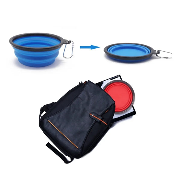 Pazis Silicone Pet Bowl with Carabiner