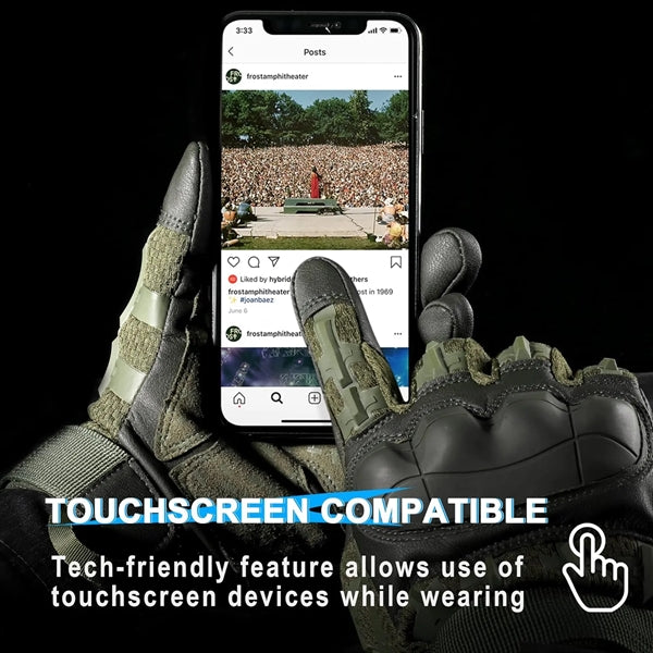 Tactical Men Full Finger Gloves Sports Touch Rubber Shell