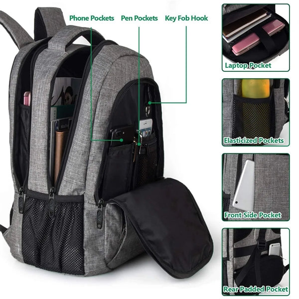 Durable Travel Laptop Backpack with USB Charging Port