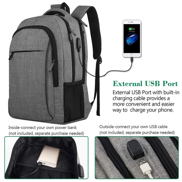 Durable Travel Laptop Backpack with USB Charging Port