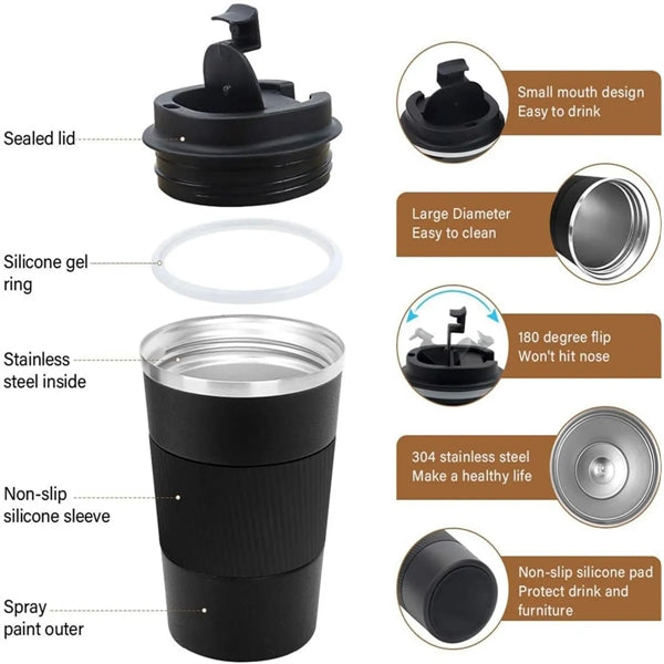 12oz Travel Mug Insulated Coffee Cup