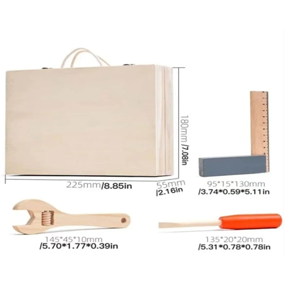 Funny Educational Wooden Maintenance Combination Tool Kit