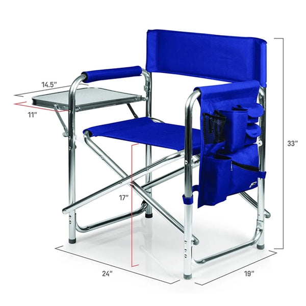 Deluxe Lightweight Folding Directors Chair With Side Table
