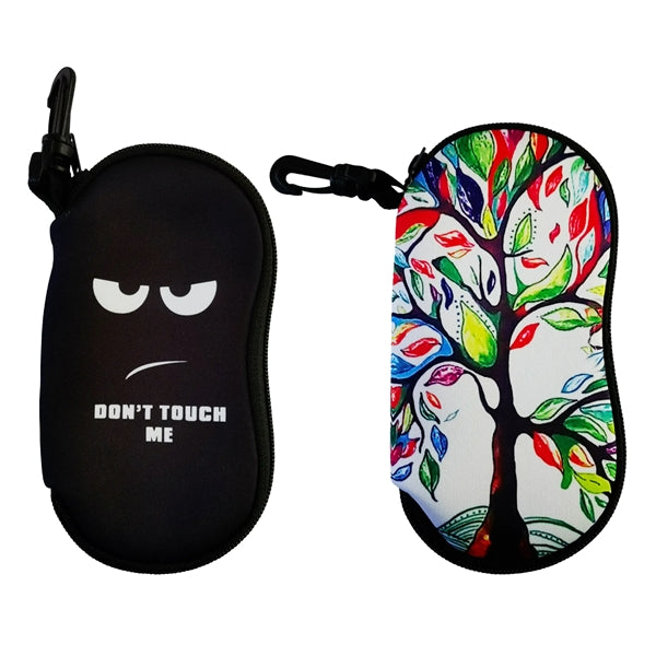 Neoprene Zipper Sunglass Case with Carabiner Clip