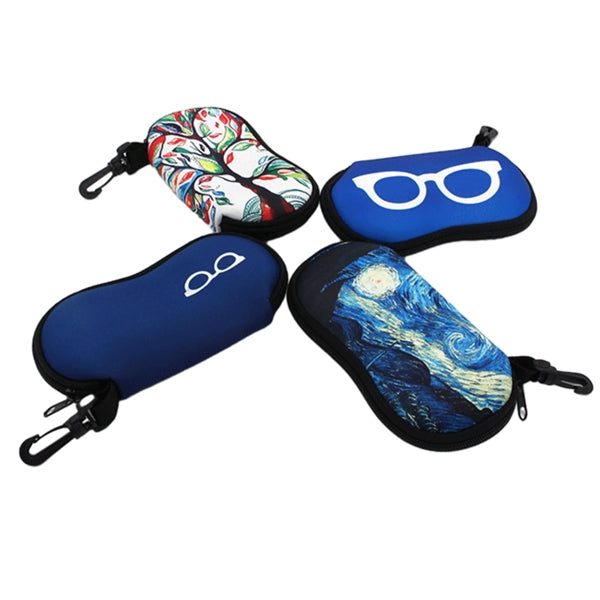 Neoprene Zipper Sunglass Case with Carabiner Clip