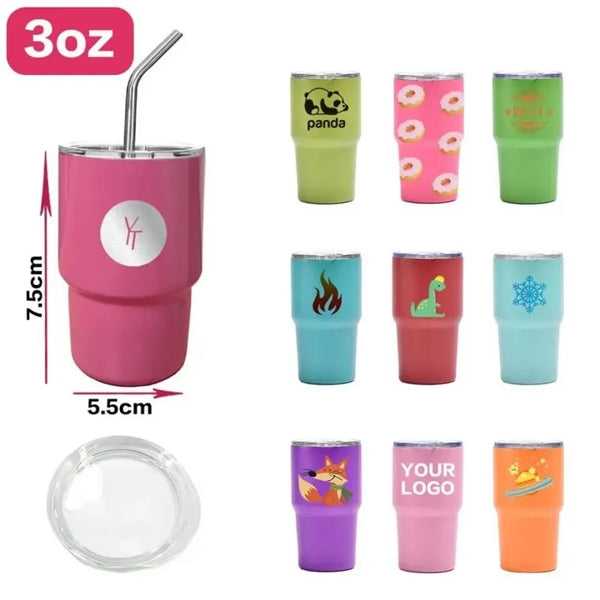 Party Cup Shot Glass With Straw Lid Mini Tumbler